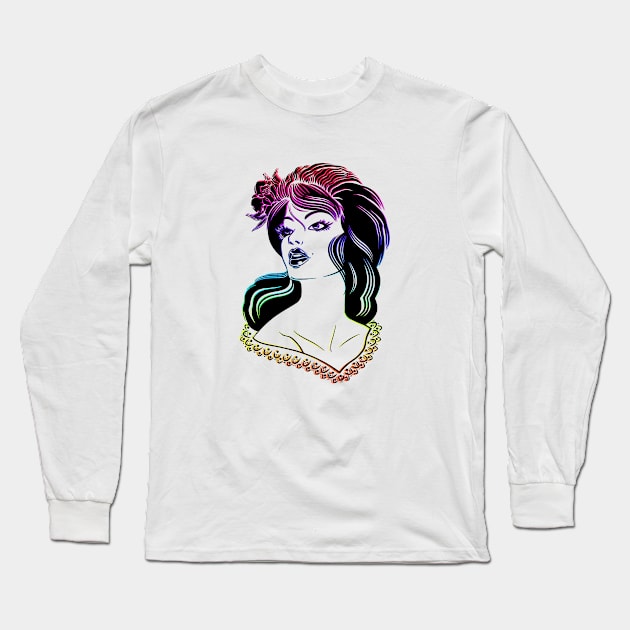 Rainbow Girl Long Sleeve T-Shirt by PopCycle